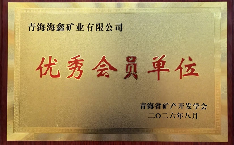 鑫顺矿业所属海鑫矿业获评青海省矿产开发学会 “优异会员单位”