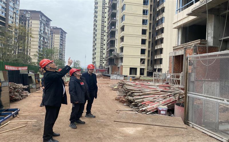 公司向导带队到泸州繁华里项目等在建项目宣讲上级主要聚会精神并开展 清静生产事情检查